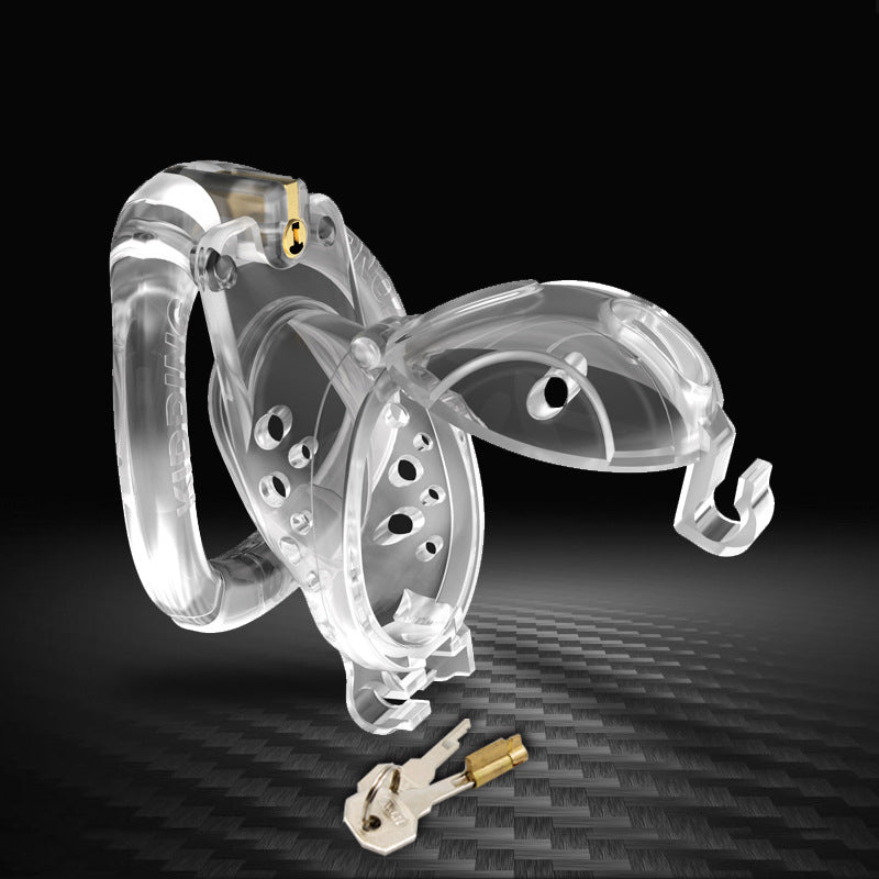 Flip design chastity lock Double Key Plastic Bird Cage Sex Toys