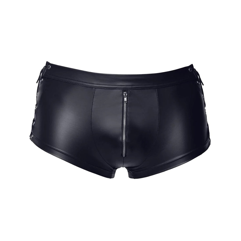 Sexy Faux Leather Zipper Bandaged Boxers