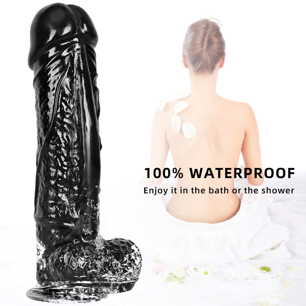 Big Black Dildo With Realistic Veins