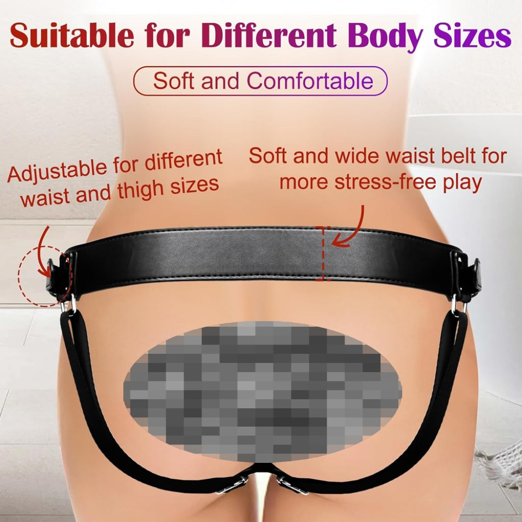 Lichee Pattern Strap on With Cock Ring And Plug Hole