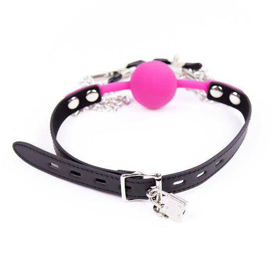 Silicone Ball Gag With Nipple Clamps