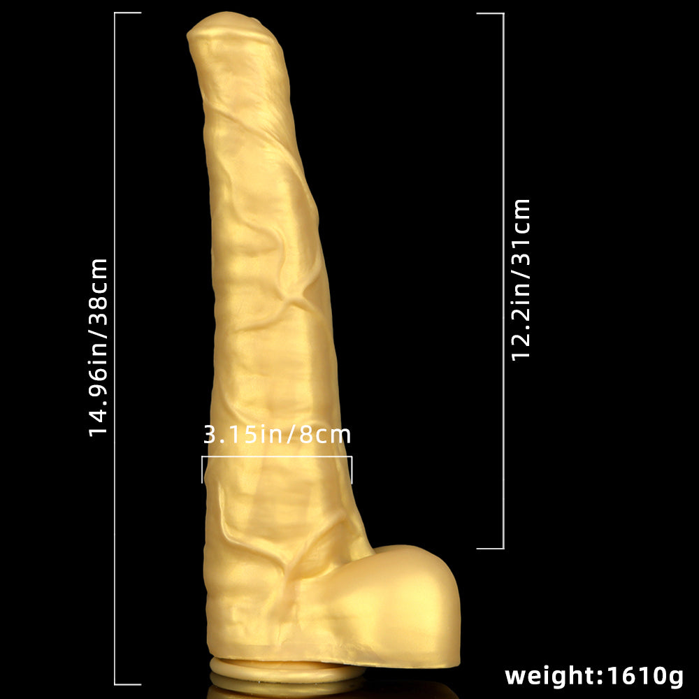 StudHorse Realistic Curved Dildo -Golden