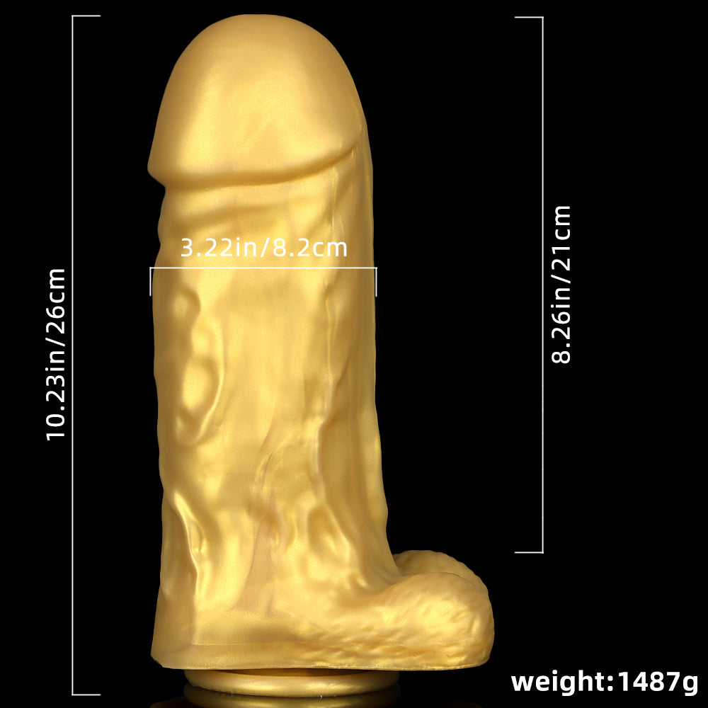 Lifelike 9.9"/25 cm Realistic Dildo -Golden