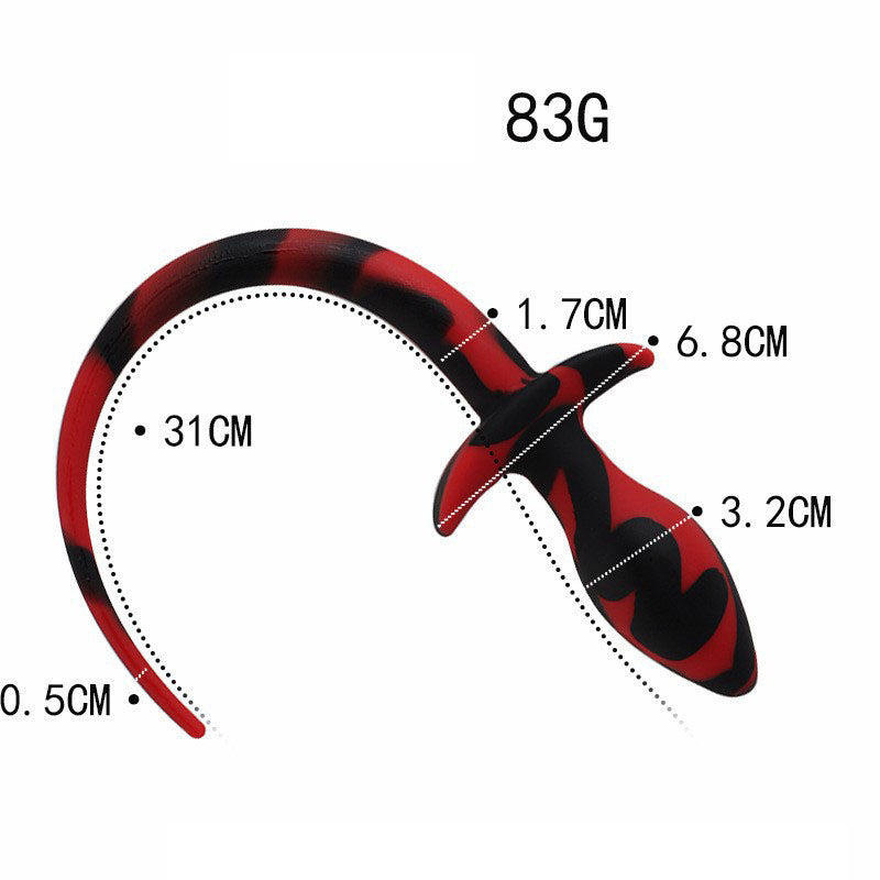 Dog Tail Silicone Butt Plug -Double Color