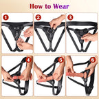 Lichee Pattern Strap on With Cock Ring And Plug Hole