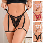 Hot Ladies Adjustable Lace T-back With Garter