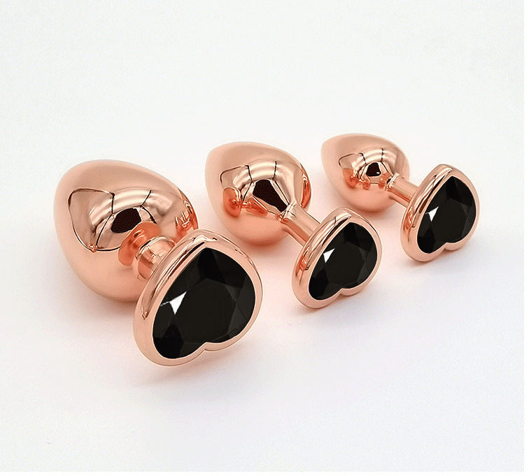 Rose Gold Anal Plug With Heart Diamond