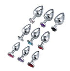 Heart Jeweled Stainless Steel Butt Plug -Silver