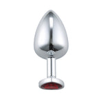 Heart Jeweled Stainless Steel Butt Plug -Silver