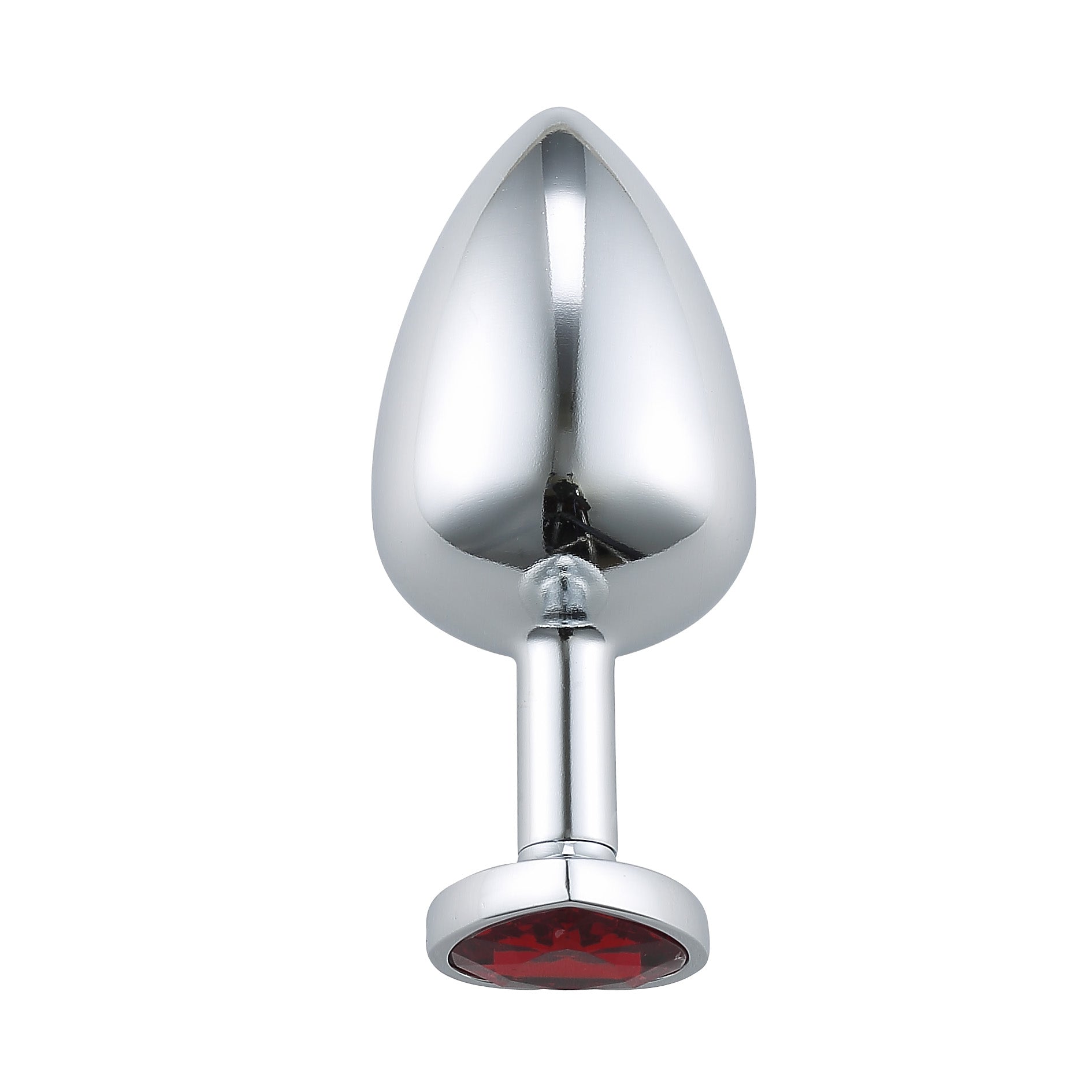 Heart Jeweled Stainless Steel Butt Plug -Silver