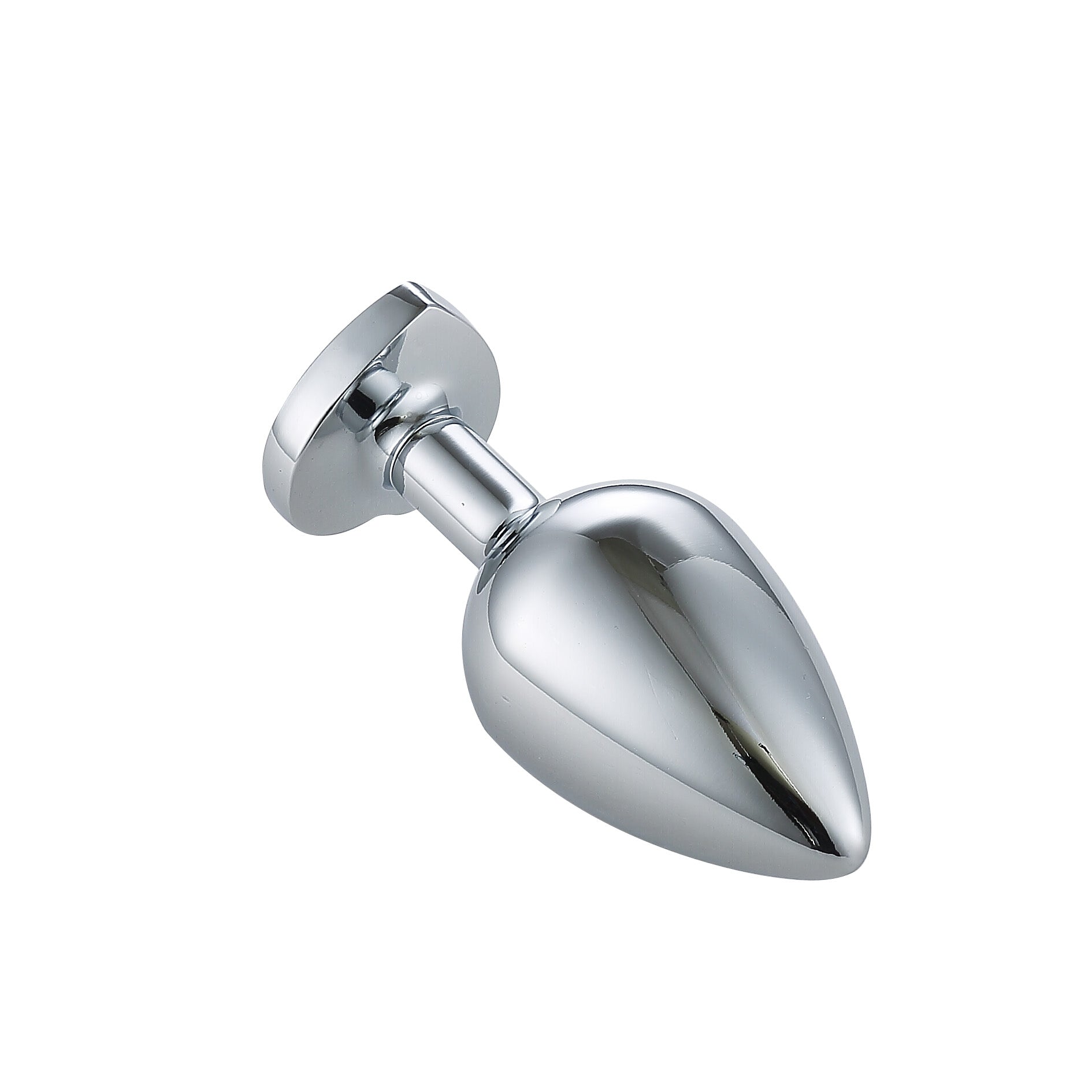 Heart Jeweled Stainless Steel Butt Plug -Silver