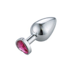 Heart Jeweled Stainless Steel Butt Plug -Silver