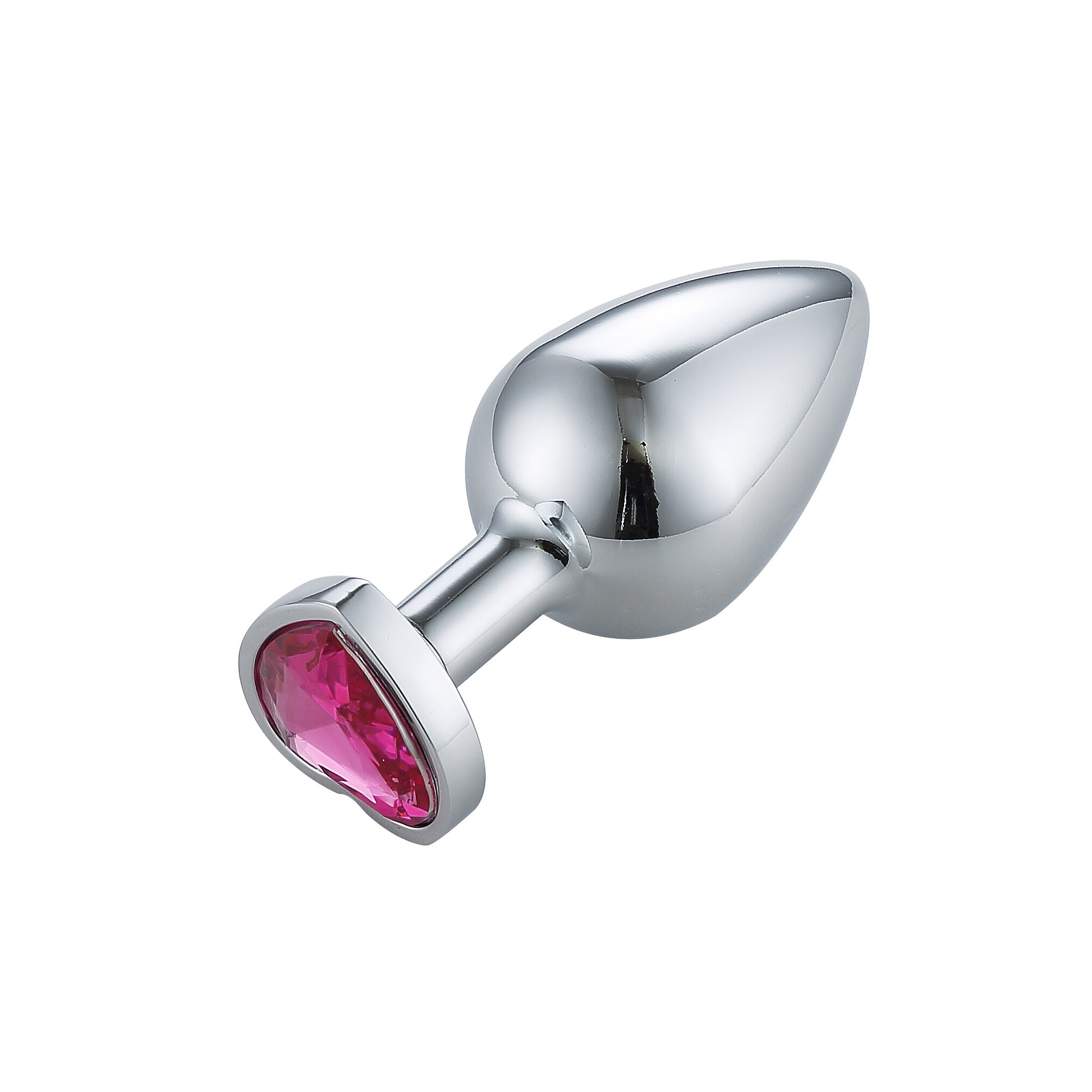 Heart Jeweled Stainless Steel Butt Plug -Silver