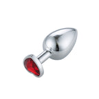 Heart Jeweled Stainless Steel Butt Plug -Silver