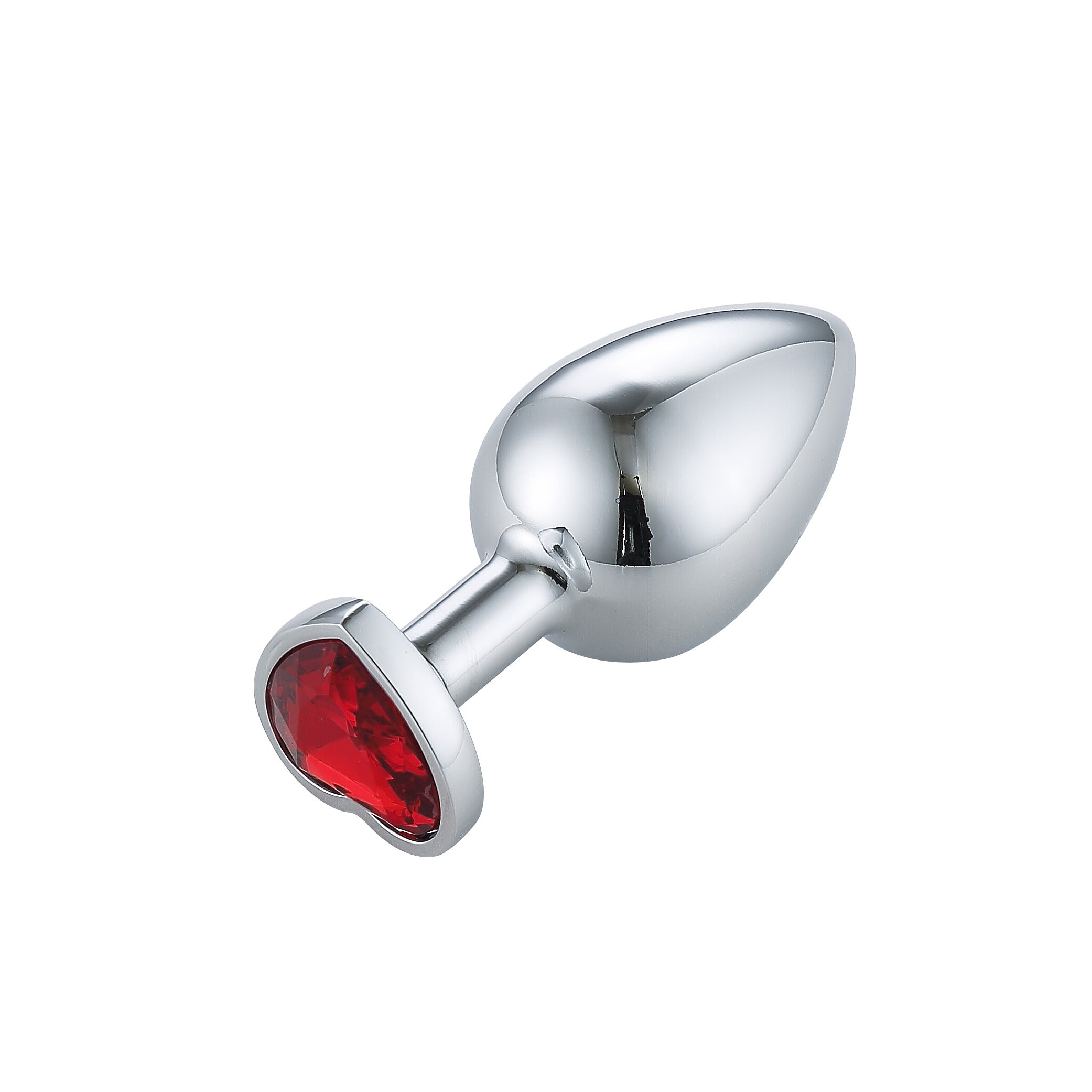 Heart Jeweled Stainless Steel Butt Plug -Silver