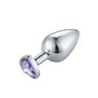 Heart Jeweled Stainless Steel Butt Plug -Silver
