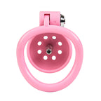 Button Lock Chastity Cage With Metal Penis Plug