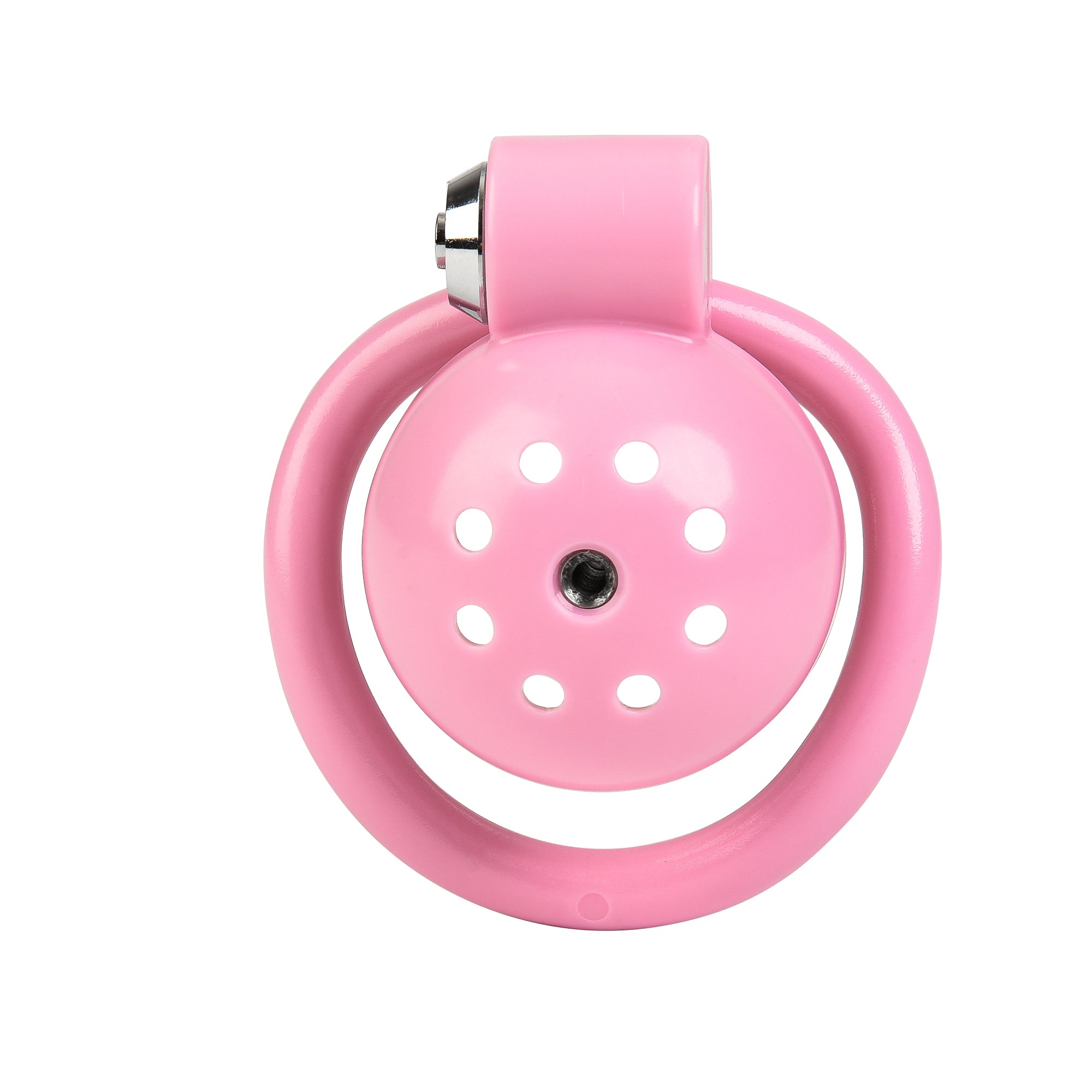 Button Lock Chastity Cage With Metal Penis Plug