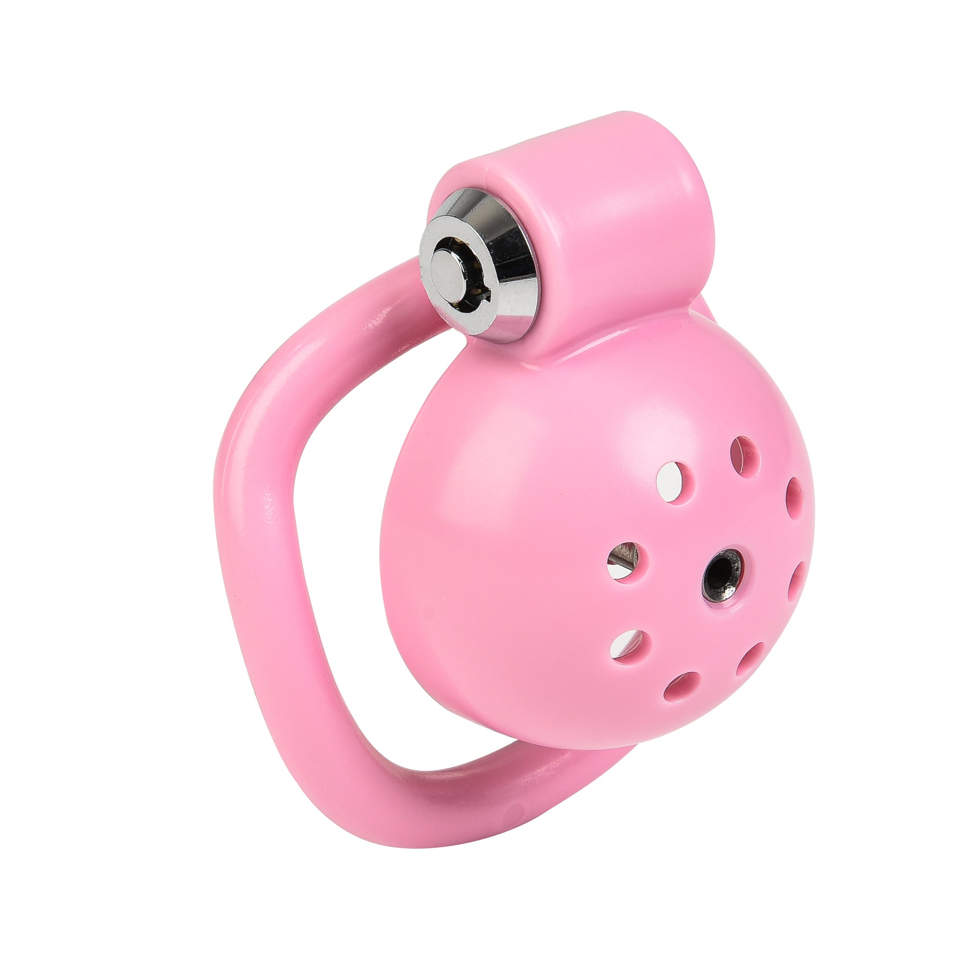 Button Lock Chastity Cage With Metal Penis Plug