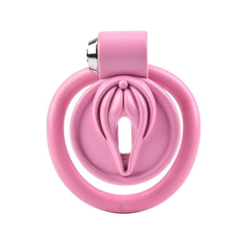 Button Lock Pussy Sissy Chastity Cage