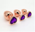 Rose Gold Anal Plug With Heart Diamond
