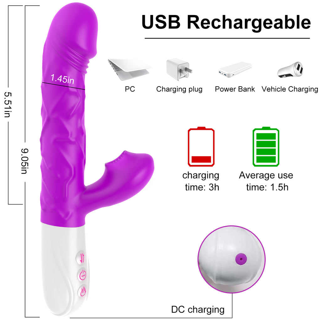 Thrusting Sucking Rabbit Vibrator