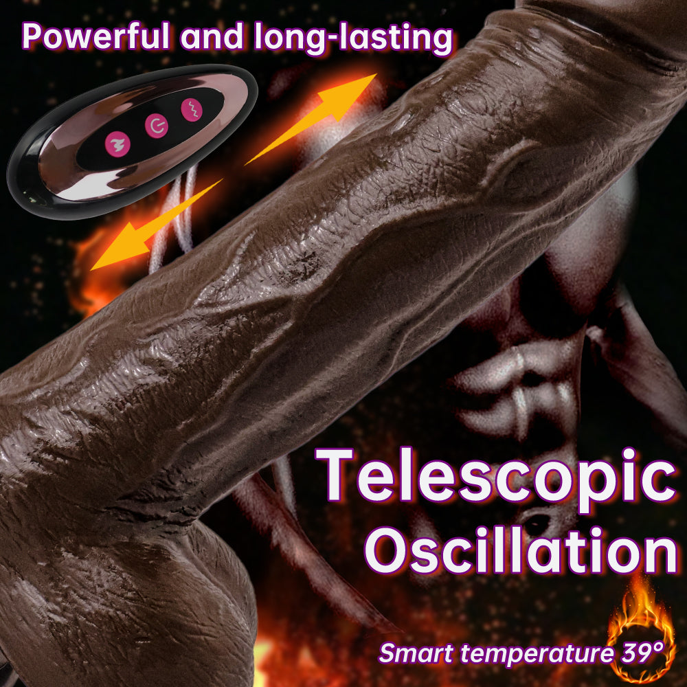 Realistic Swinging & Warming Silicone Vibrating Dildo