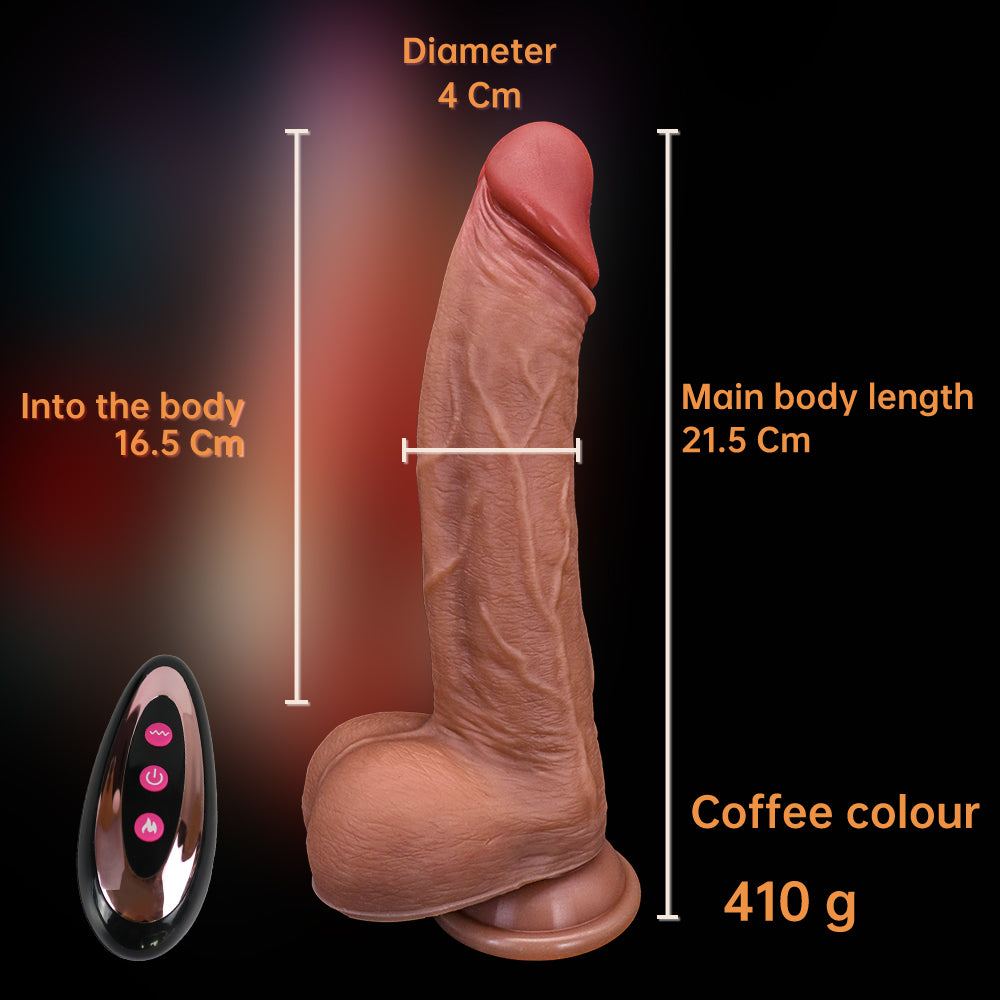 Realistic Swinging & Warming Silicone Vibrating Dildo
