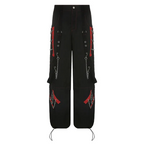 Summer Women Personality Gothic Style Loose Casual Chain Pants