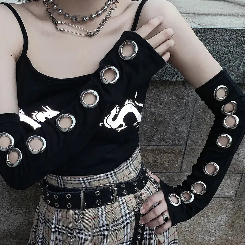 Gothic Women Fashion Distinctive Ring Hollow Sleeve