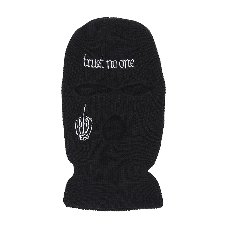 Unisex Fashion Letter Embroidered Three Hole Hat Knit Pullover Hat