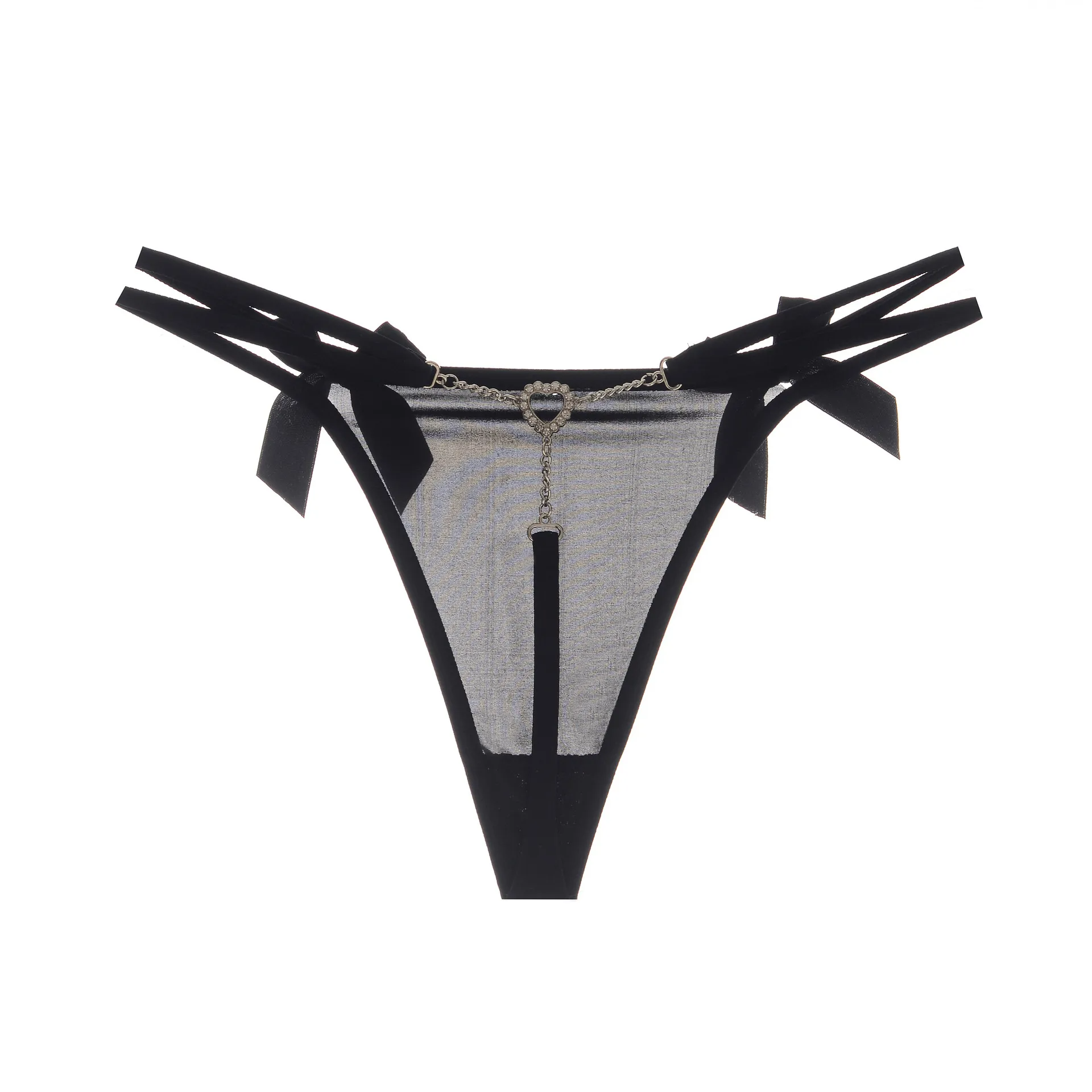 Women'S Sexy Rhinestone Chain Ice Silk Thong