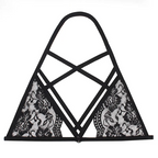 Women Sexy Bandage Hollow Lace Halter Bra