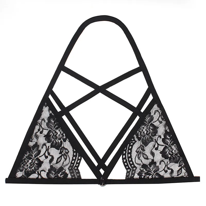 Women Sexy Bandage Hollow Lace Halter Bra