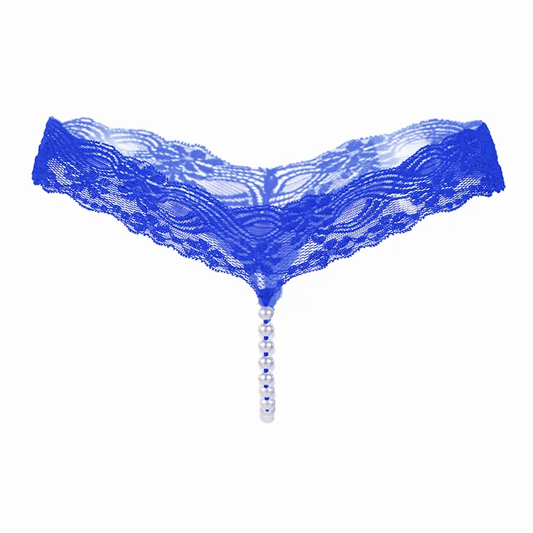 Women Fashion Sexy Lace Perspective Pearl Sexy Underwear