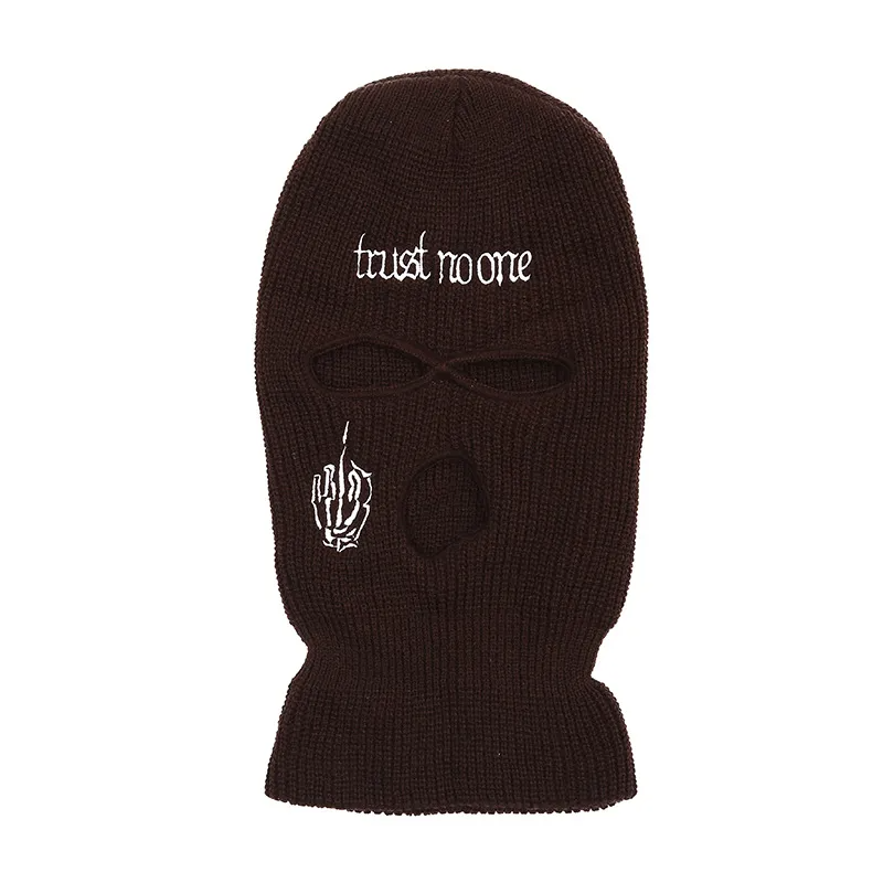 Unisex Fashion Letter Embroidered Three Hole Hat Knit Pullover Hat