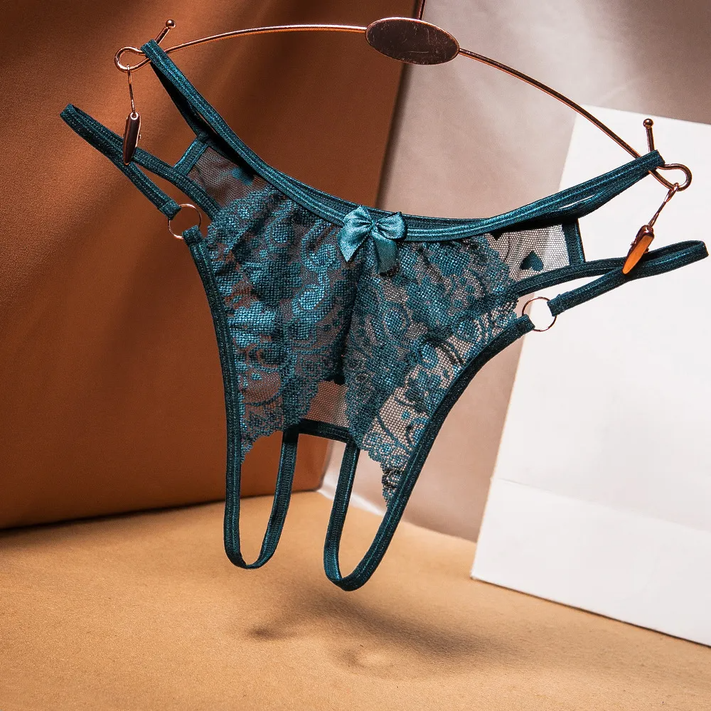 Women Sexy Lace Bow Thongs