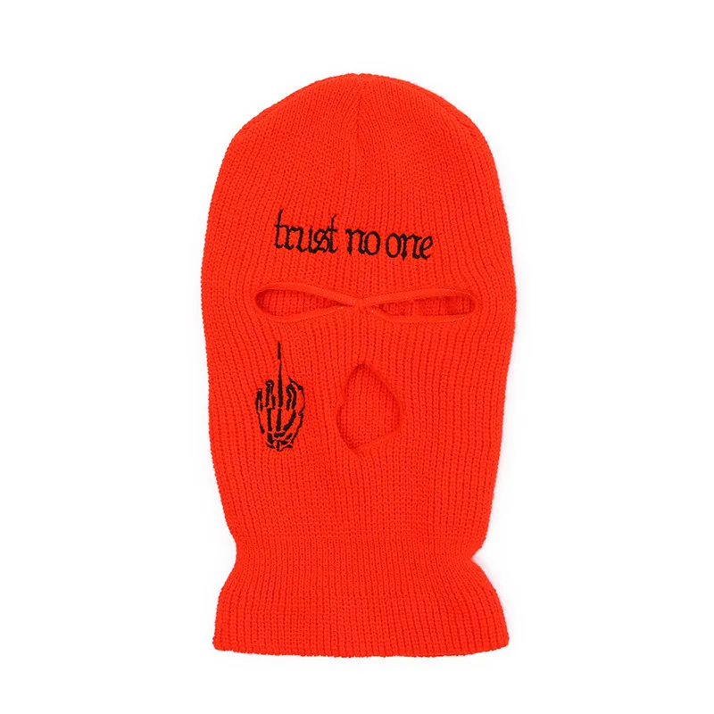 Unisex Fashion Letter Embroidered Three Hole Hat Knit Pullover Hat
