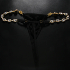Women Fashion Sexy Rhinestone Underwear Low Waist Body Chain