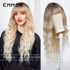 Women Long Curly Hair Bangs Wig