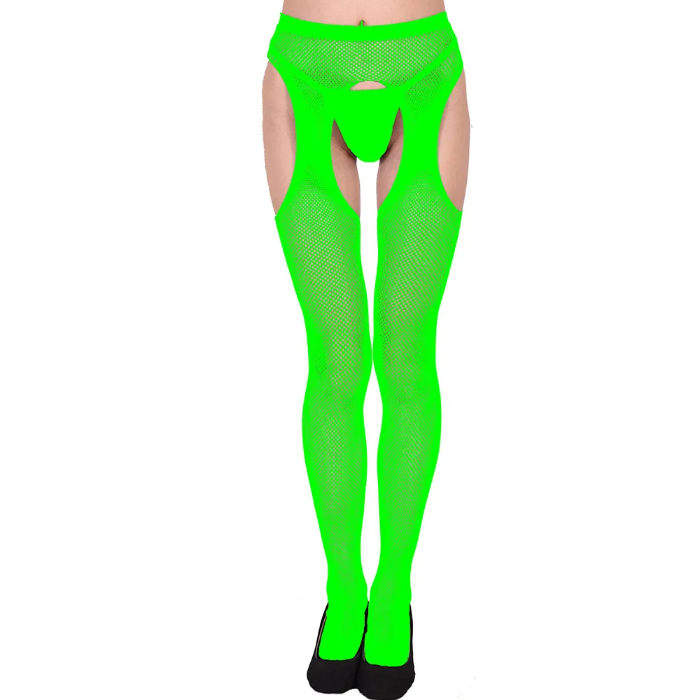 Women Fashion Open File Sexy Hollow Net Tights One-Piece Stockings