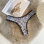 Women Fashion Sexy Hollow Leopard Zebra Print Low Waist Underwear