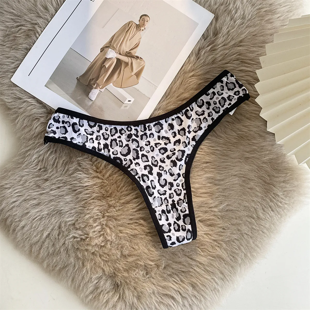Women Fashion Sexy Hollow Leopard Zebra Print Low Waist Underwear