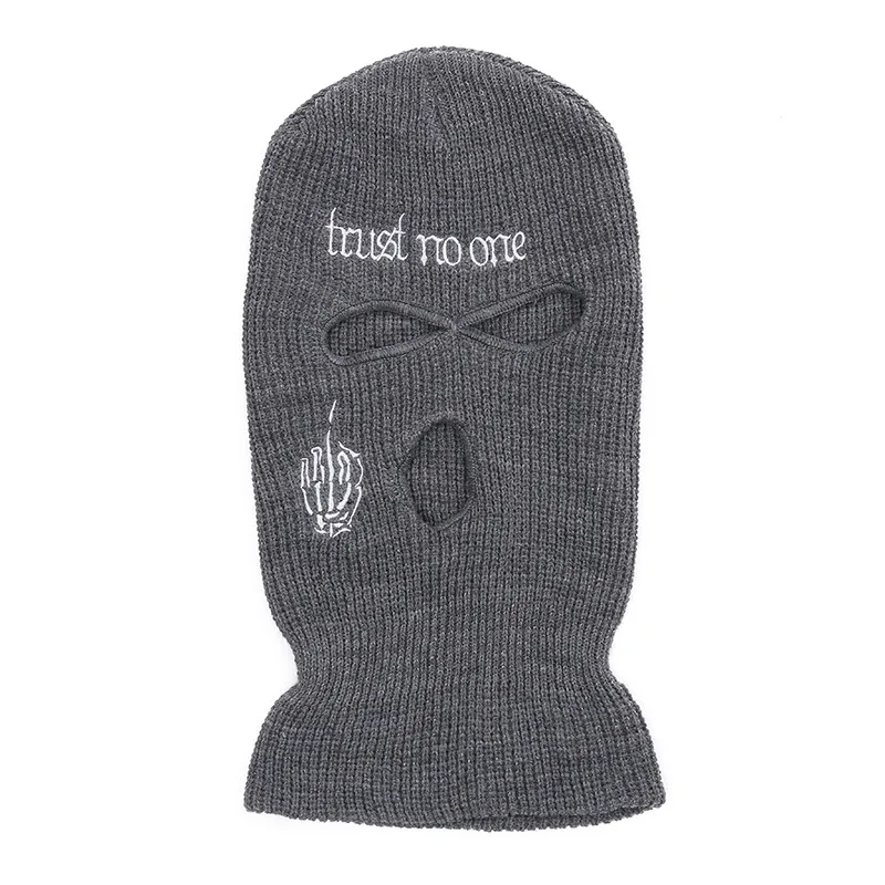 Unisex Fashion Letter Embroidered Three Hole Hat Knit Pullover Hat