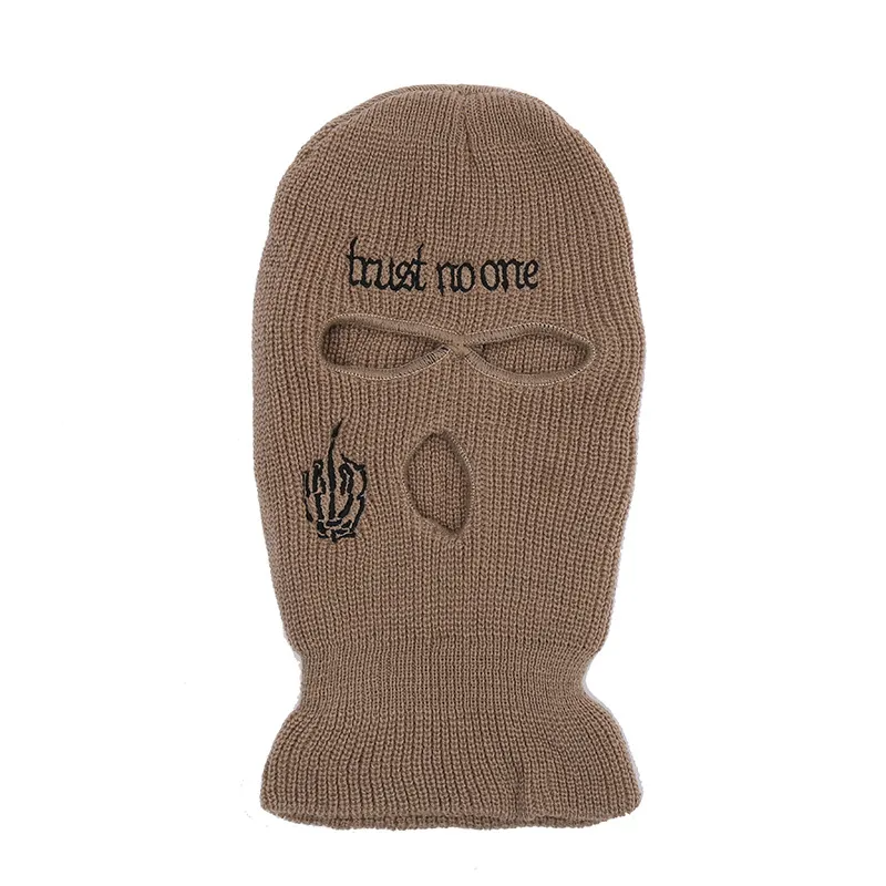 Unisex Fashion Letter Embroidered Three Hole Hat Knit Pullover Hat