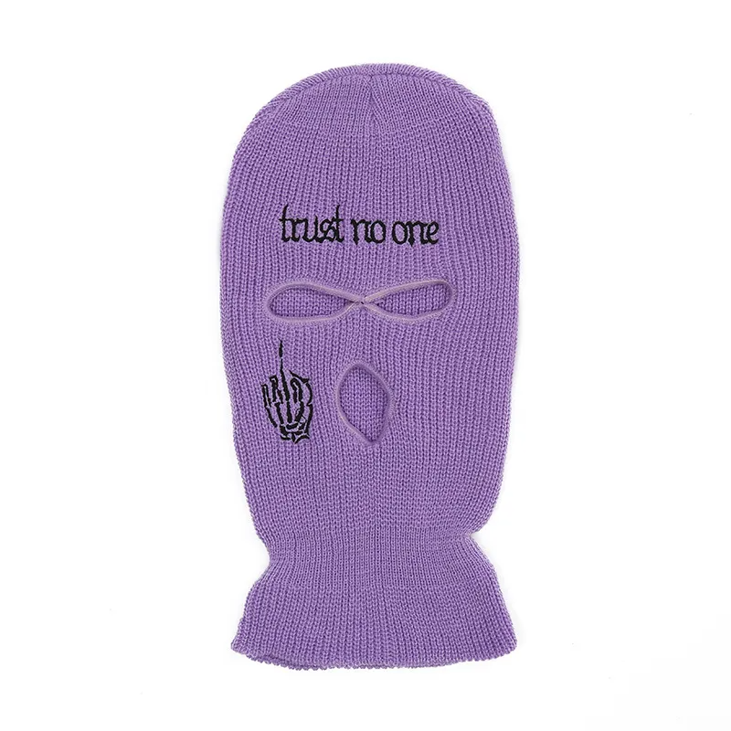 Unisex Fashion Letter Embroidered Three Hole Hat Knit Pullover Hat