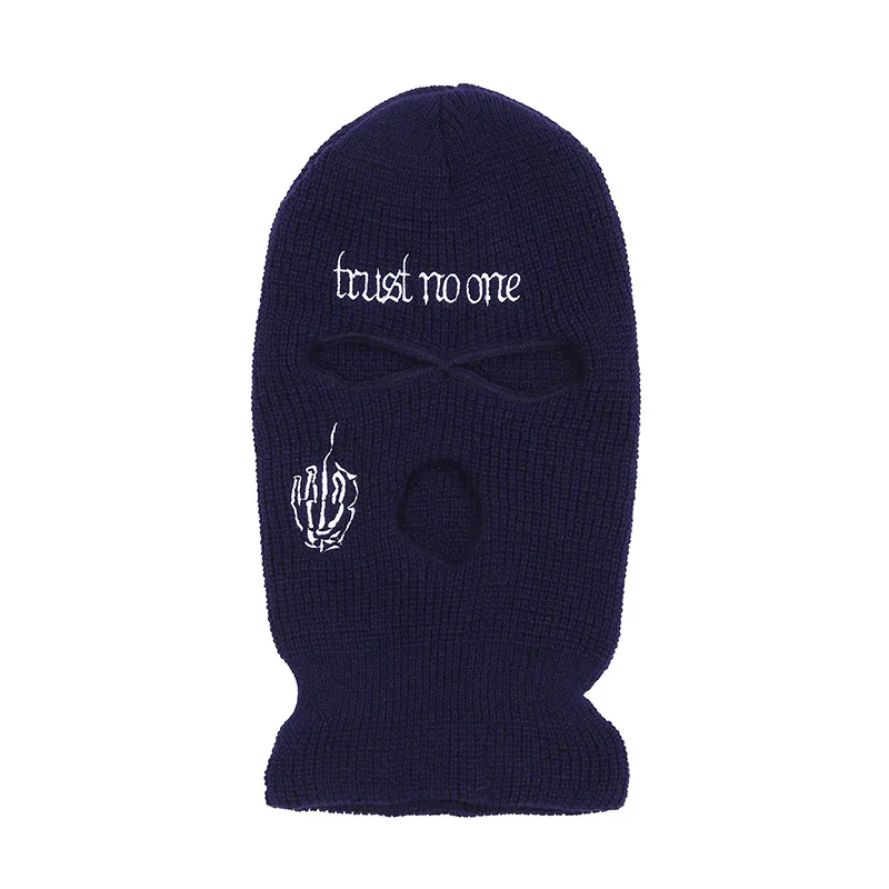 Unisex Fashion Letter Embroidered Three Hole Hat Knit Pullover Hat