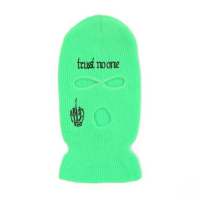 Unisex Fashion Letter Embroidered Three Hole Hat Knit Pullover Hat