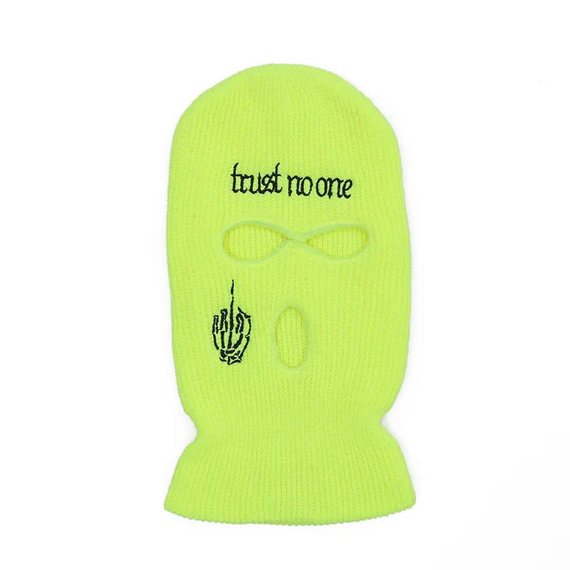 Unisex Fashion Letter Embroidered Three Hole Hat Knit Pullover Hat
