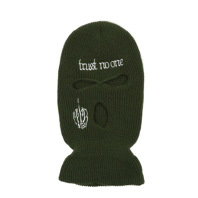 Unisex Fashion Letter Embroidered Three Hole Hat Knit Pullover Hat